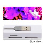 Abstract Ultra Violet Purple Iris On Red And Pink Memory Card Reader (Stick) Front