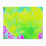 Fluorescent Yellow And Pink Abstract Garden Foliage Small Glasses Cloth Front