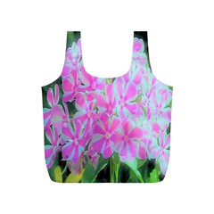 Hot Pink And White Peppermint Twist Garden Phlox Full Print Recycle Bag (s) by myrubiogarden