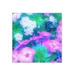 Pink, Green, Blue And White Garden Phlox Flowers Satin Bandana Scarf Front