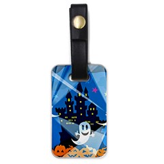 Halloween Ghosts Haunted House Luggage Tags (one Side)  by Wegoenart