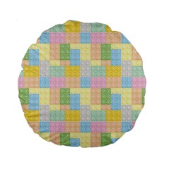 Lego Background Standard 15  Premium Flano Round Cushions by Wegoenart