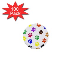 Pawprints Paw Prints Paw Animal 1  Mini Buttons (100 Pack)  by Wegoenart