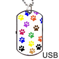 Pawprints Paw Prints Paw Animal Dog Tag Usb Flash (two Sides) by Wegoenart