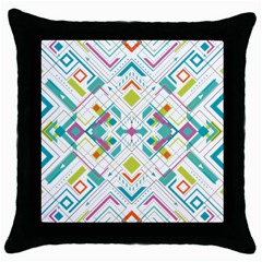 Graphic Design Geometry Shape Pattern Geometric Throw Pillow Case (black) by Wegoenart