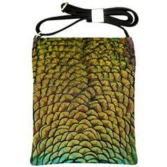 Peacock Bird Feather Color Shoulder Sling Bag by Wegoenart