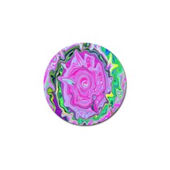 Groovy Pink, Blue And Green Abstract Liquid Art Golf Ball Marker (10 Pack) by myrubiogarden