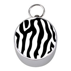 Zebra Horse Pattern Black And White Mini Silver Compasses by picsaspassion