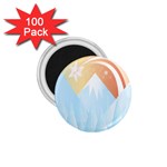 Winter Landscape Star Mountains 1.75  Magnets (100 pack)  Front