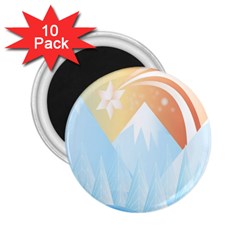 Winter Landscape Star Mountains 2 25  Magnets (10 Pack)  by Wegoenart