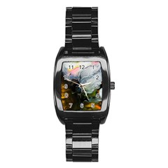 Art Abstract Painting Abstract Stainless Steel Barrel Watch by Wegoenart