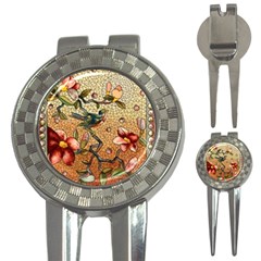 Flower Cubism Mosaic Vintage 3-in-1 Golf Divots by Wegoenart