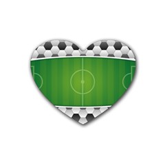 Background Sports Soccer Football Heart Coaster (4 Pack)  by Wegoenart