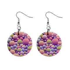 Abstract Background Circle Bubbles Mini Button Earrings by Wegoenart