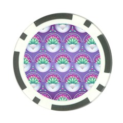 Background Floral Pattern Purple Poker Chip Card Guard by Wegoenart