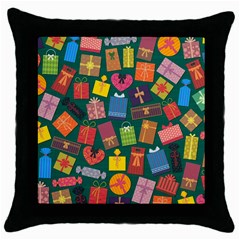 Presents Gifts Background Colorful Throw Pillow Case (black) by Wegoenart