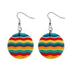 Retro Colors 60 Background Mini Button Earrings by Wegoenart