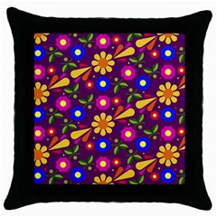 Pattern Illustration Background Throw Pillow Case (black) by Wegoenart