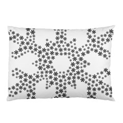 Snowflake Silhouette Fractal Pillow Case by Wegoenart