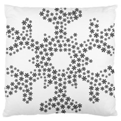 Snowflake Silhouette Fractal Large Cushion Case (two Sides) by Wegoenart