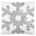 Snowflake Silhouette Fractal Large Cushion Case (Two Sides) Back