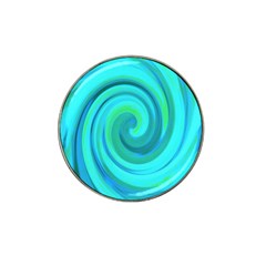 Groovy Cool Abstract Aqua Liquid Art Swirl Painting Hat Clip Ball Marker (4 Pack) by myrubiogarden