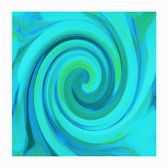 Groovy Cool Abstract Aqua Liquid Art Swirl Painting Medium Glasses Cloth (2-side) by myrubiogarden