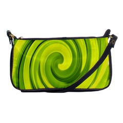 Groovy Abstract Green Liquid Art Swirl Painting Shoulder Clutch Bag by myrubiogarden