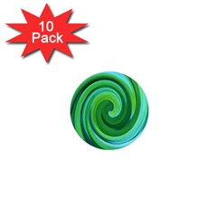 Groovy Abstract Turquoise Liquid Swirl Painting 1  Mini Magnet (10 Pack)  by myrubiogarden