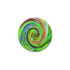 Groovy Abstract Green And Crimson Liquid Swirl Golf Ball Marker (4 Pack) by myrubiogarden