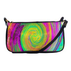 Groovy Abstract Purple And Yellow Liquid Swirl Shoulder Clutch Bag by myrubiogarden