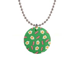 Bacon And Egg Pop Art Pattern 1  Button Necklace by Valentinaart