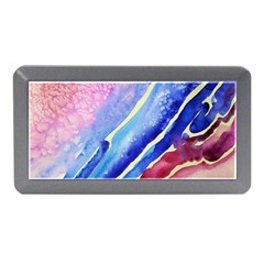 Painting Abstract Blue Pink Spots Memory Card Reader (mini) by Pakrebo