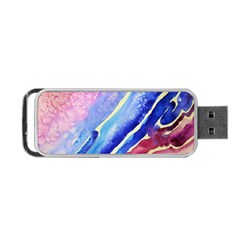 Painting Abstract Blue Pink Spots Portable Usb Flash (two Sides) by Pakrebo