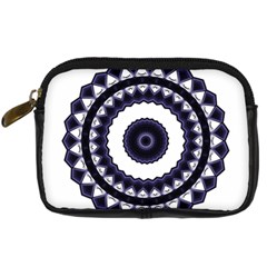 Design Mandala Pattern Circular Digital Camera Leather Case by Pakrebo