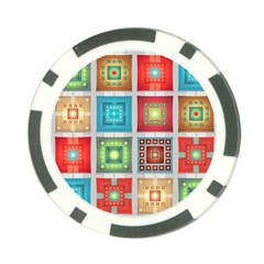 Tiles Pattern Background Colorful Poker Chip Card Guard by Pakrebo