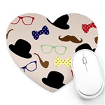 Moustache Hat Bowler Bowler Hat Heart Mousepads Front