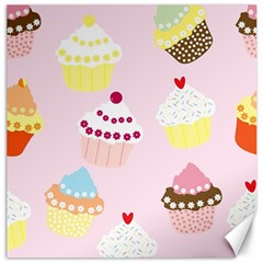 Cupcakes Wallpaper Paper Background Canvas 16  X 16  by Pakrebo