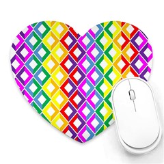 Rainbow Colors Chevron Design Heart Mousepads by Pakrebo