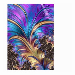 Fractal Feather Swirl Purple Blue Large Garden Flag (two Sides) by Pakrebo