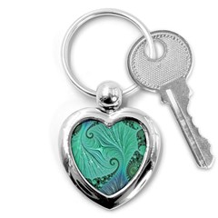 Fractal Artwork Fan Shape Art Key Chains (heart)  by Pakrebo