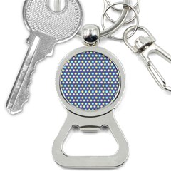 Deep Blue Hemp Pattern Flowers Bottle Opener Key Chains by Pakrebo