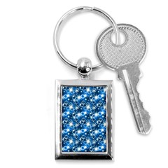 Star Hexagon Blue Deep Blue Light Key Chains (rectangle)  by Pakrebo