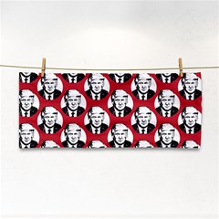 Trump Retro Face Pattern Maga Red Us Patriot Hand Towel by snek