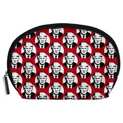 Trump Retro Face Pattern Maga Red Us Patriot Accessory Pouch (large) by snek