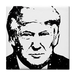 Trump Retro Face Pattern Maga Black And White Us Patriot Tile Coasters by snek