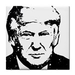 Trump Retro Face Pattern MAGA Black and white US Patriot Tile Coasters Front