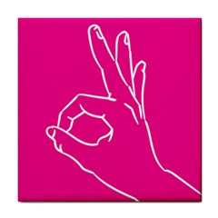 A-ok Perfect Handsign Maga Pro-trump Patriot On Pink Background Tile Coaster by snek