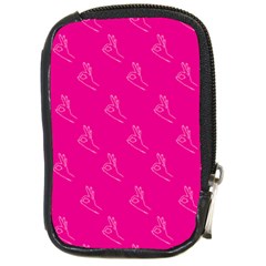 A-ok Perfect Handsign Maga Pro-trump Patriot On Pink Background Compact Camera Leather Case by snek