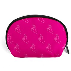 A-ok Perfect Handsign Maga Pro-trump Patriot On Pink Background Accessory Pouch (large) by snek